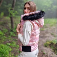 Дамски елек с качулка City Angels Jeans, Розов 6661